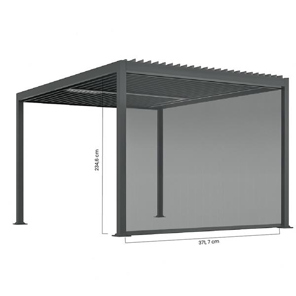 Tenda antracite Eden 4m per pergola con telecomando incluso