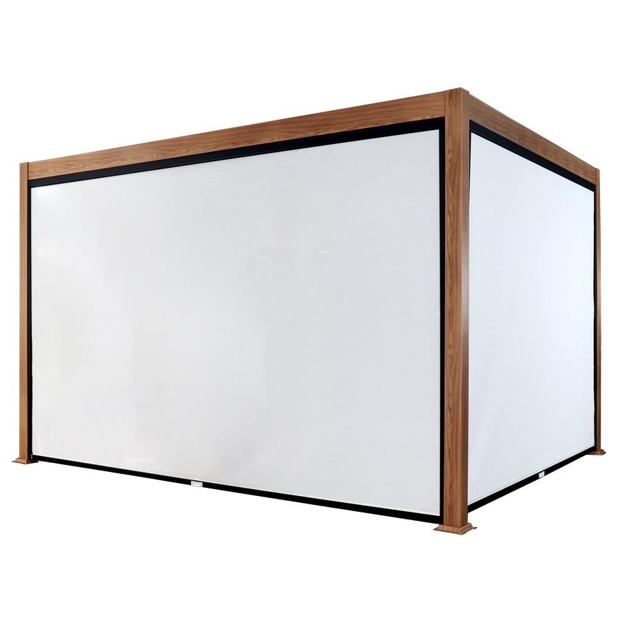 Pergola bioclimatica da esterno 3x3 m in alluminio effetto legno - Alma