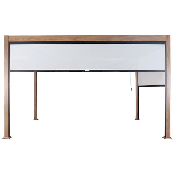 Pergola bioclimatica da esterno 3x3 m in alluminio effetto legno - Alma