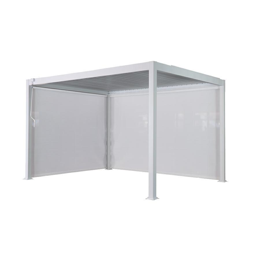 Pergola bioclimatica da esterno 3x4 m in alluminio bianco e tetto regolabile - Alma