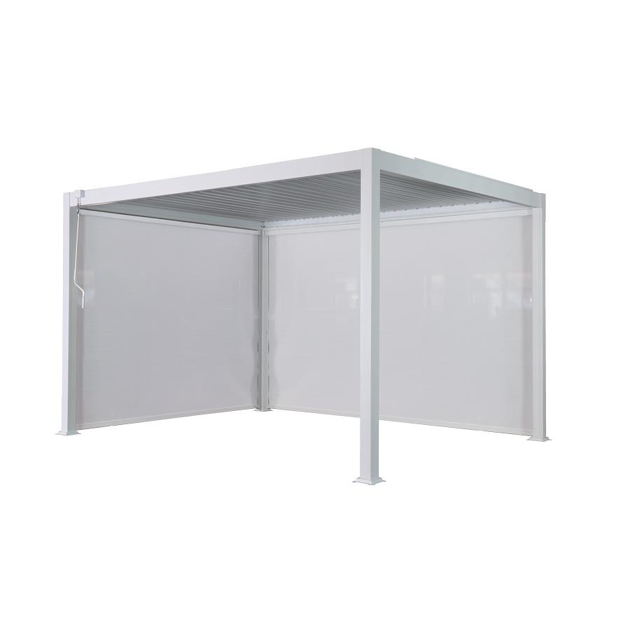 Pergola bioclimatica da esterno 3x4 m in alluminio bianco e tetto regolabile - Alma
