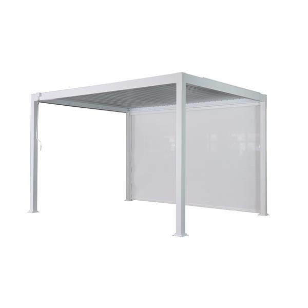 Pergola bioclimatica da esterno 3x4 m in alluminio bianco e tetto regolabile - Alma