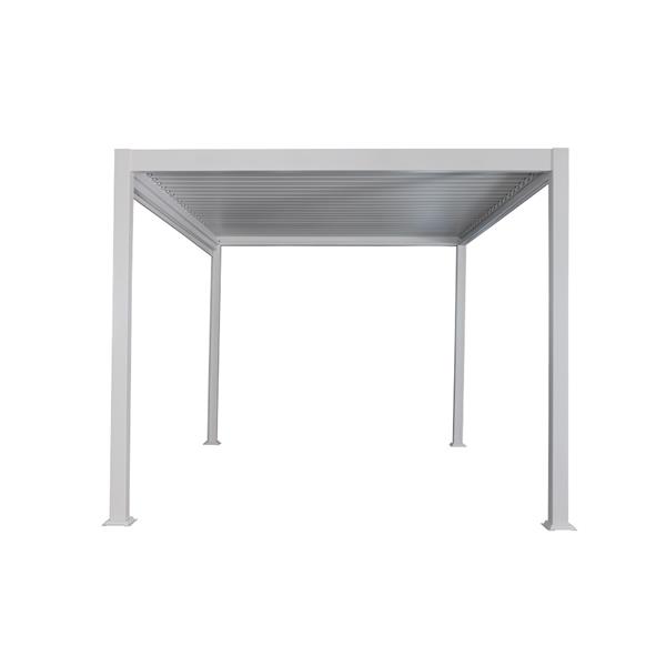 Pergola bioclimatica da esterno 3x4 m in alluminio bianco e tetto regolabile - Alma