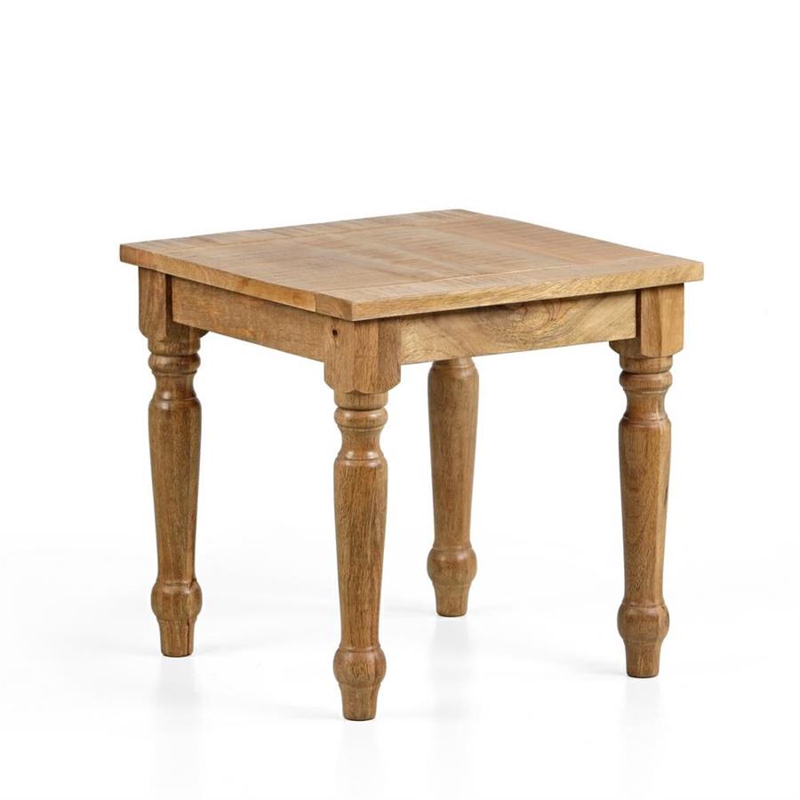 Tavolino quadrato in legno di mango naturale 40x40x40 cm - Salento