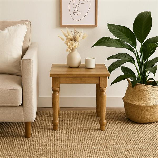 Tavolino quadrato in legno di mango naturale 40x40x40 cm - Salento
