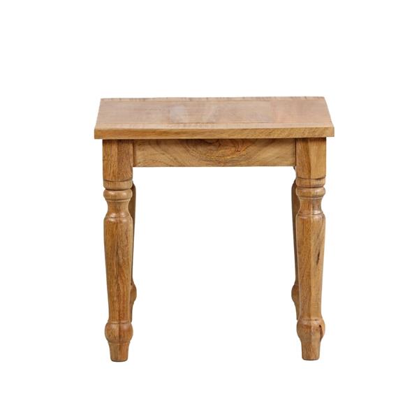 Tavolino quadrato in legno di mango naturale 40x40x40 cm - Salento