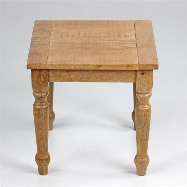 Tavolino quadrato in legno di mango naturale 40x40x40 cm - Salento