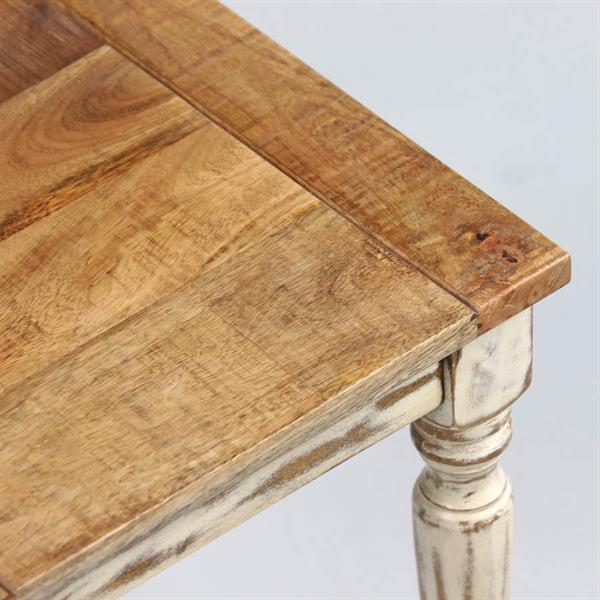 Tavolino quadrato in legno di mango beige decapato 40x40x40 cm - Salento