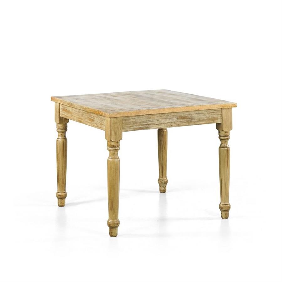 Tavolo da pranzo quadrato in mango beige decapato 80x80x77 - Salento