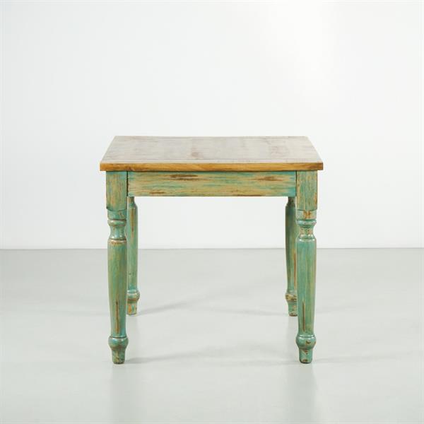 Tavolo da pranzo quadrato in mango azzurro decapato 80x80x77 - Salento