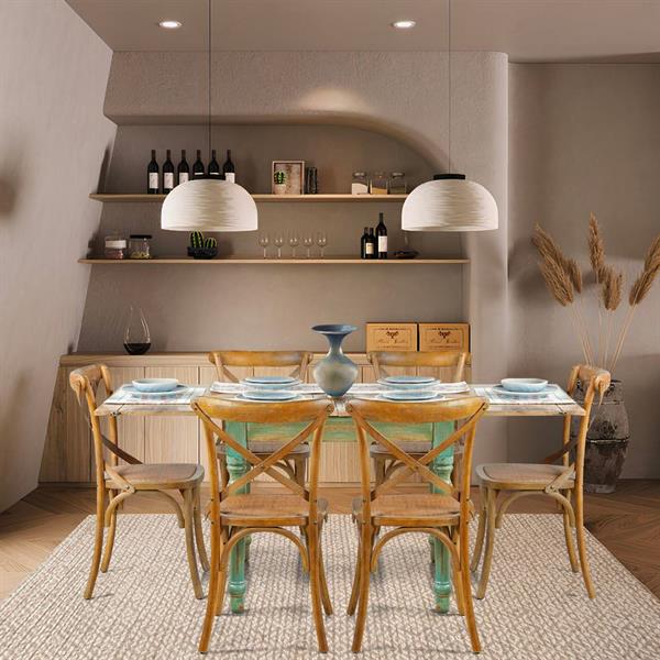 Tavolo allungabile mango decapato azzurro 90-180x90x77 - Salento