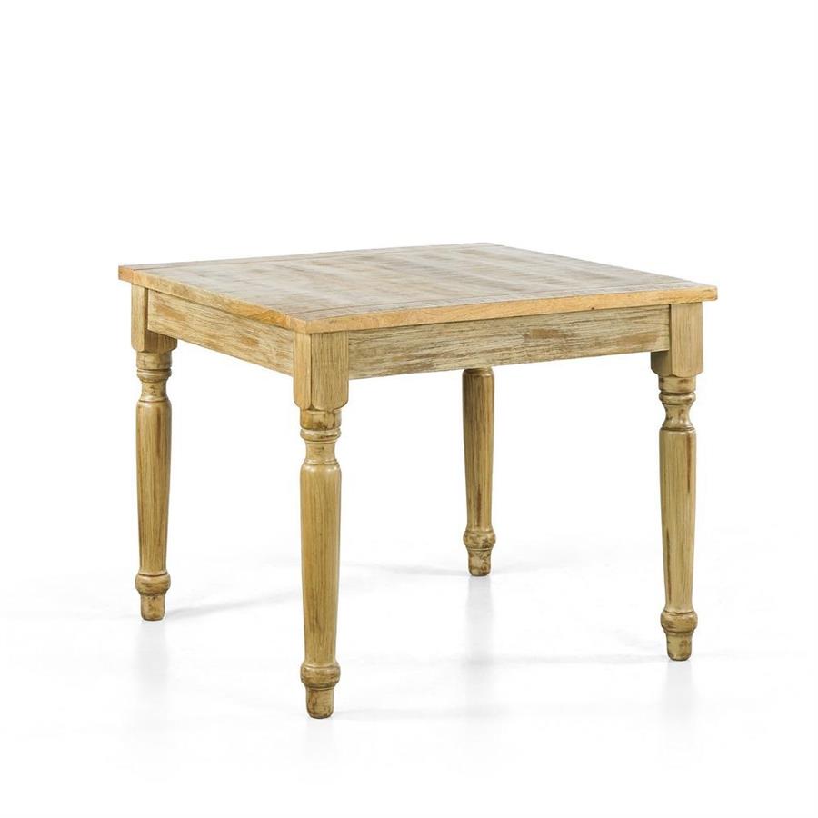 Tavolo da pranzo quadrato in mango beige decapato 90x90x77 - Salento