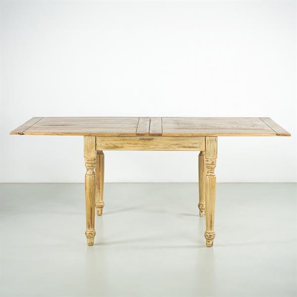 Tavolo allungabile mango beige decapato 90-180x90x77 - Salento