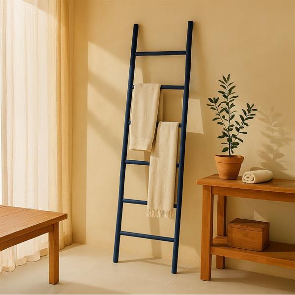 Scala decorativa in legno di bambù blu 50x190 cm