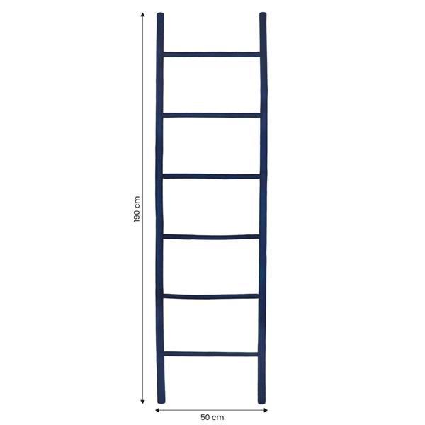 Scala decorativa in legno di bambù blu 50x190 cm