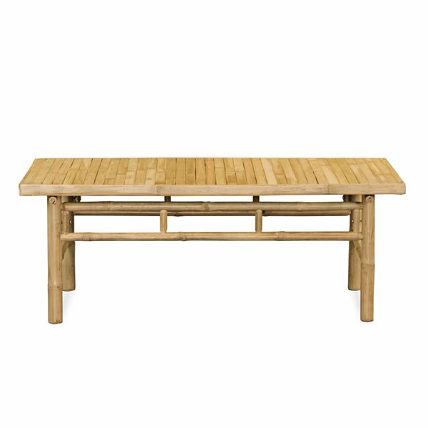Salotto da giardino in bamboo 5 posti con cuscini blu - Yasmin