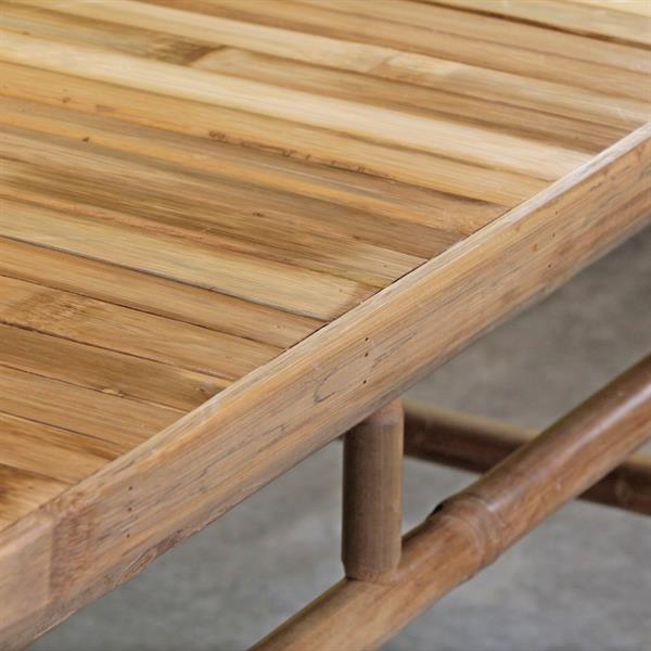 Salotto da giardino in bamboo 5 posti con cuscini blu - Yasmin
