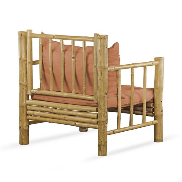 Set da giardino in legno di bambù con cuscini terra inclusi - Yasmin