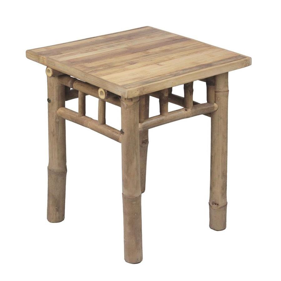 Tavolino da esterno in legno di bamboo 40x40x47 cm