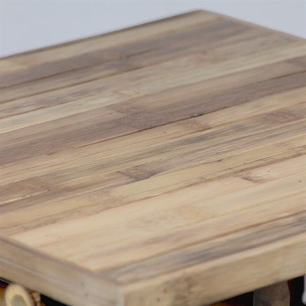 Tavolino da esterno in legno di bamboo 40x40x47 cm