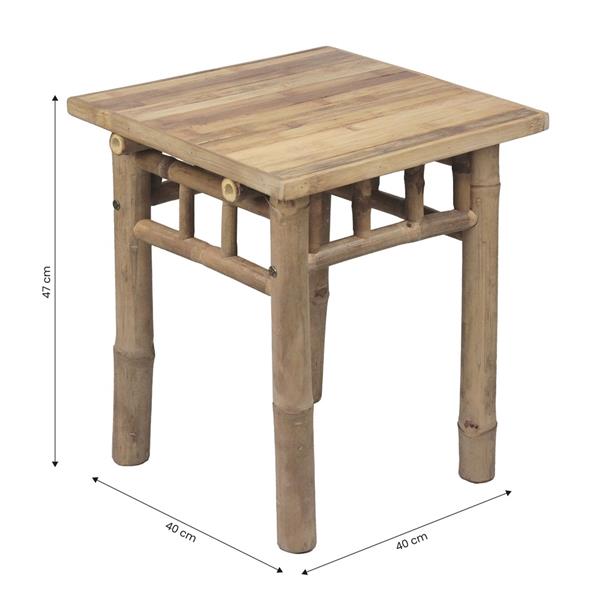 Tavolino da esterno in legno di bamboo 40x40x47 cm