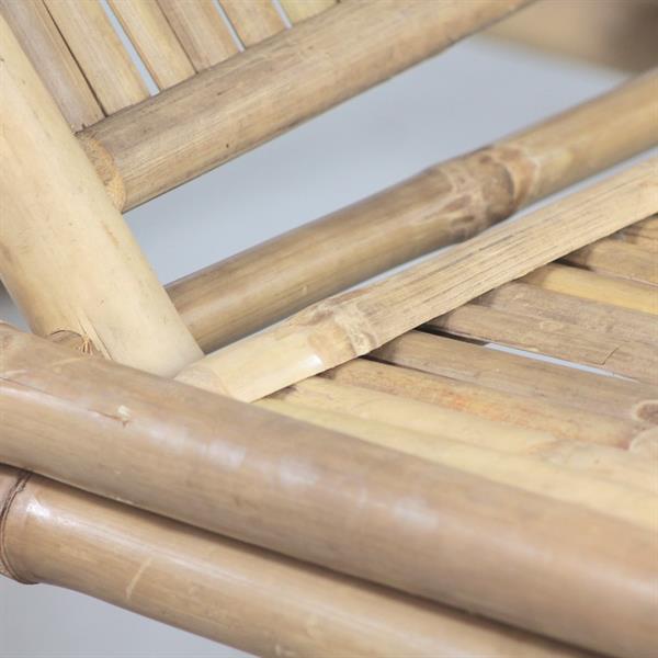 Lettino da giardino in bamboo con cuscini inclusi blu - Akira