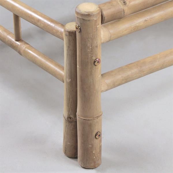 Lettino da giardino in bamboo con cuscini inclusi blu - Akira