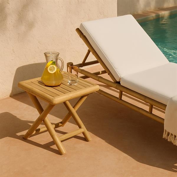 Tavolino pieghevole in legno di bamboo 39x39x32 cm