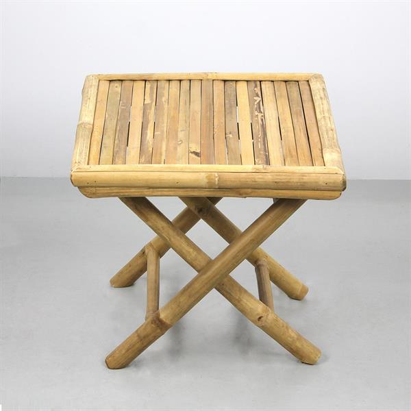 Tavolino pieghevole in legno di bamboo 39x39x32 cm