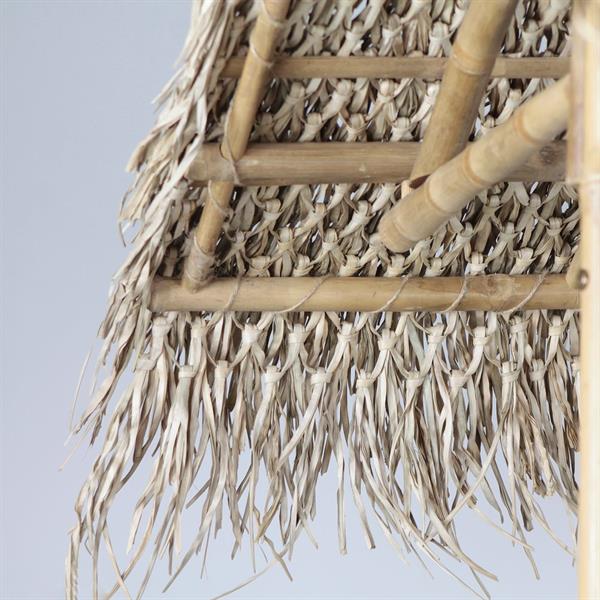 Dondolo in bamboo 135x99x202 cm con cuscino bianco