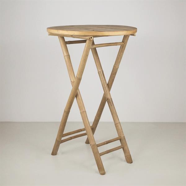 Set bar in bamboo con tavolo pieghievole e due sgabelli