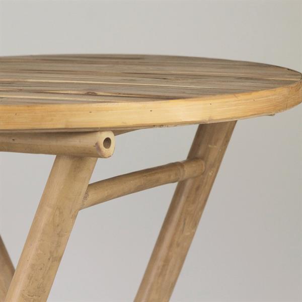 Set bar in bamboo con tavolo pieghievole e due sgabelli