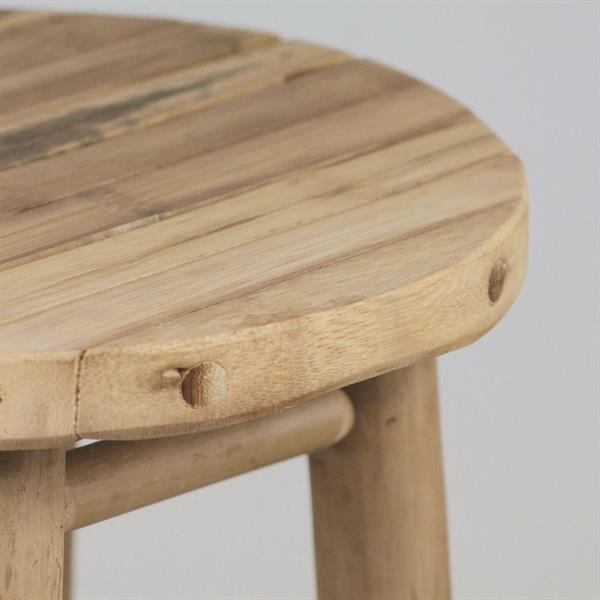 Set bar in bamboo con tavolo pieghievole e due sgabelli