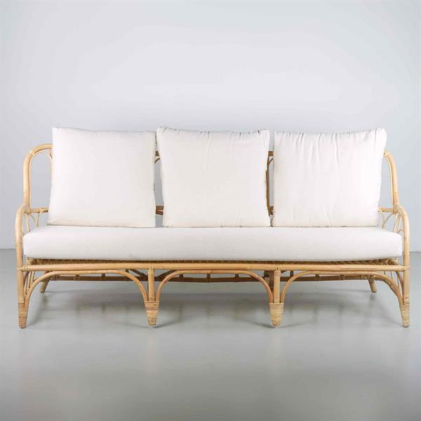 Set da giardino in rattan naturale con divano e 2 poltrone - Giuko