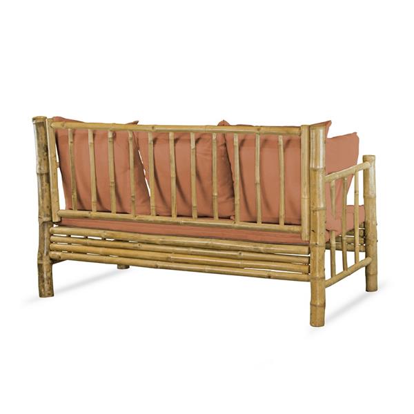Set divano, poltrone e tavolino da giardino in bamboo con cuscini terra - Yasmin