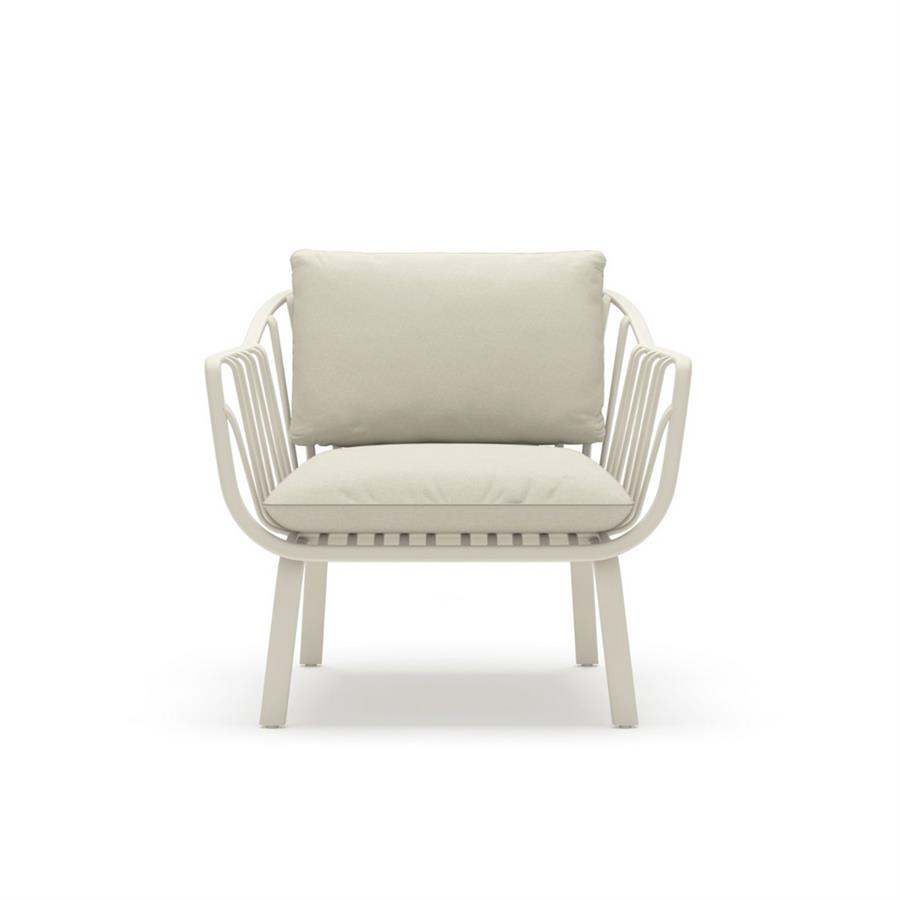 Set per esterno avorio composto da 2 tavolini, divano e 2 poltrone - Panay