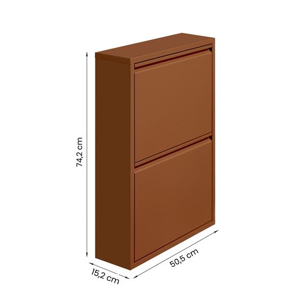Scarpiera metallo 2 ante 50,5x15,2x74,2 cm mattone - Emy