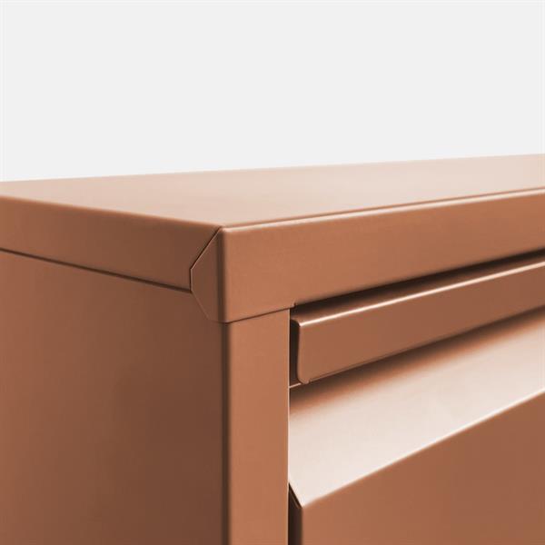 Scarpiera metallo 2 ante 80,0 x 14,2 x 70,5 cm mattone - Emy