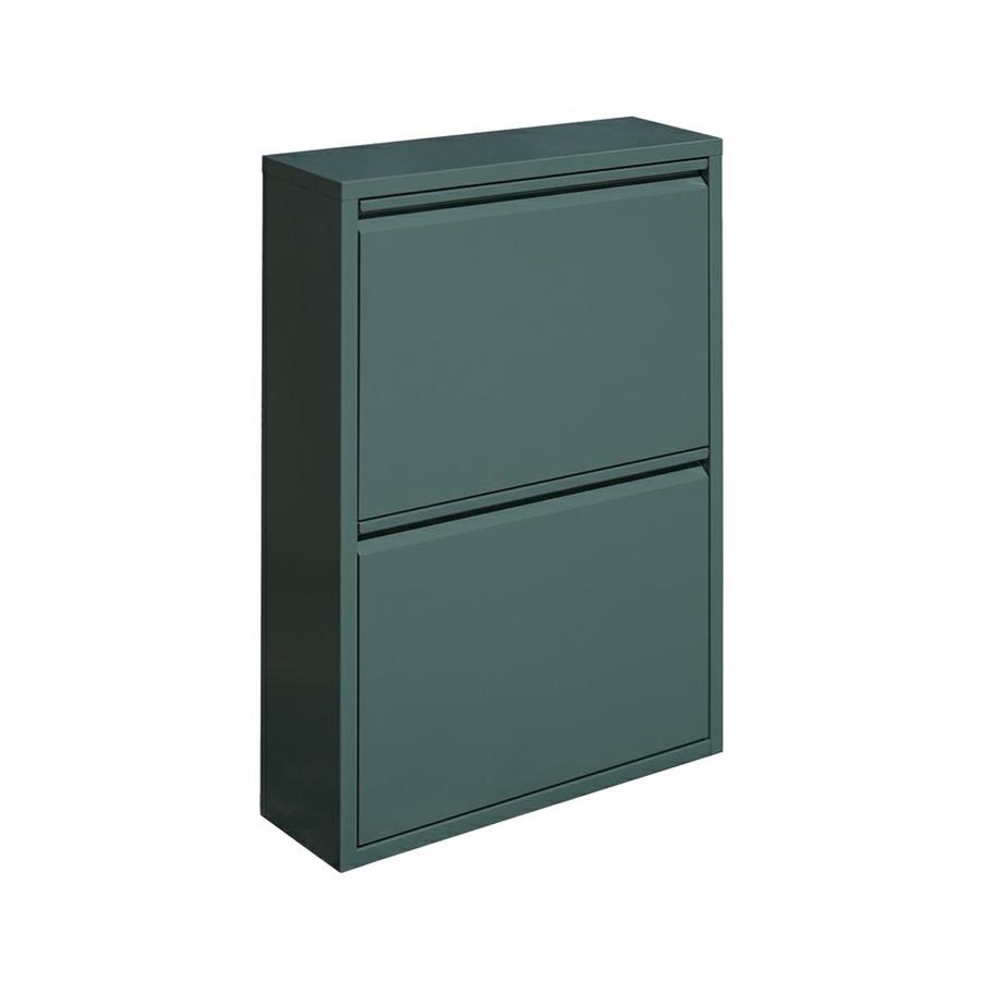 Scarpiera 2 ante in metallo verde 50,5x15,2x74,2 cm - Emy