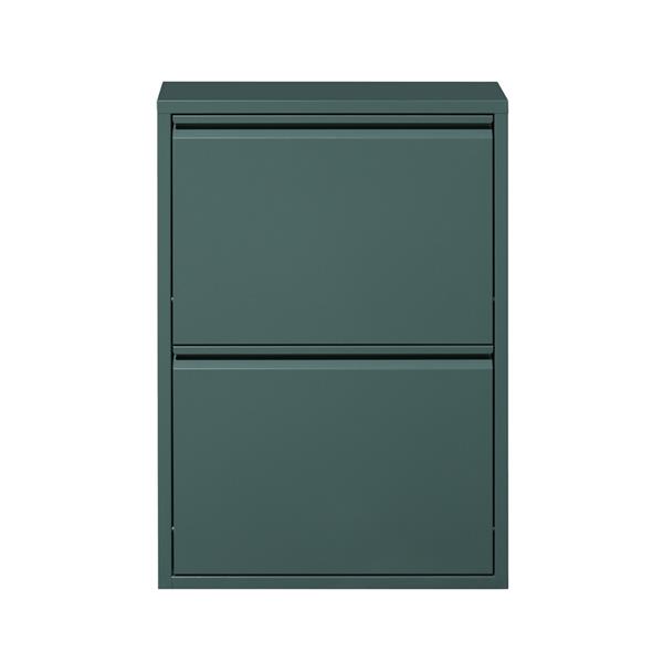Scarpiera 2 ante in metallo verde 50,5x15,2x74,2 cm - Emy