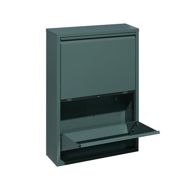 Scarpiera 2 ante in metallo verde 50,5x15,2x74,2 cm - Emy
