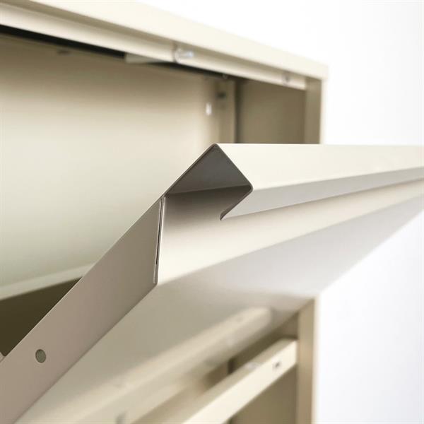 Scarpiera slim 2 ante in metallo avorio - Emy