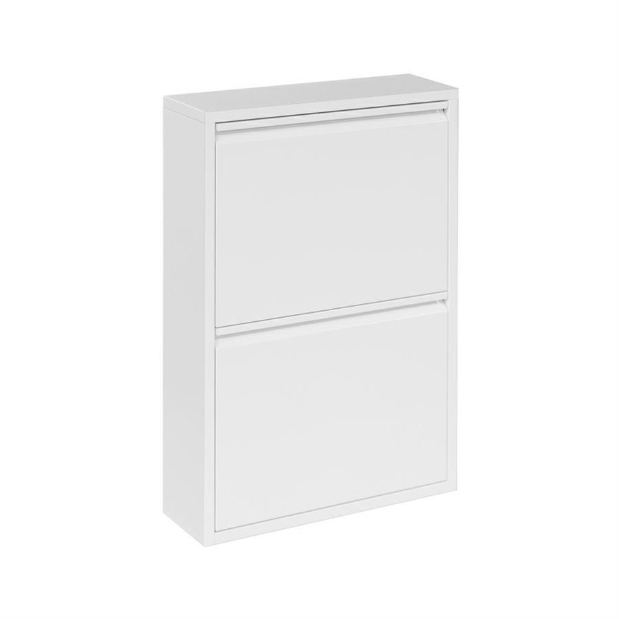 Scarpiera salvaspazio in metallo bianco 50,5x15,2x74,2 cm - Emy
