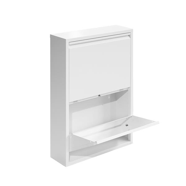 Scarpiera salvaspazio in metallo bianco 50,5x15,2x74,2 cm - Emy