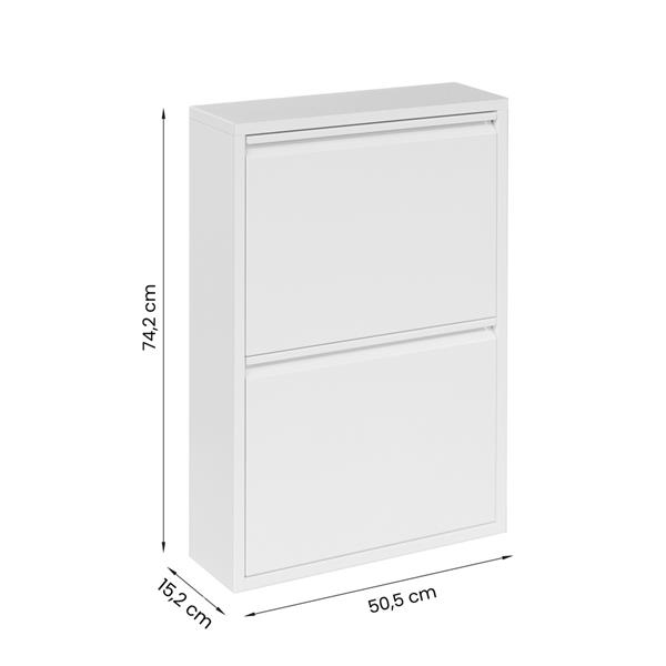 Scarpiera salvaspazio in metallo bianco 50,5x15,2x74,2 cm - Emy
