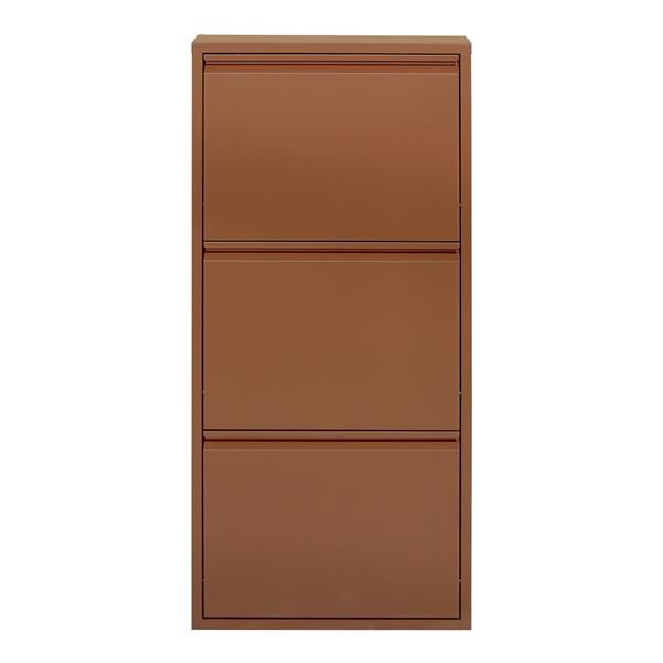 Scarpiera in metallo 3 ante mattone 50,5x15,2x109,1 cm - Emy