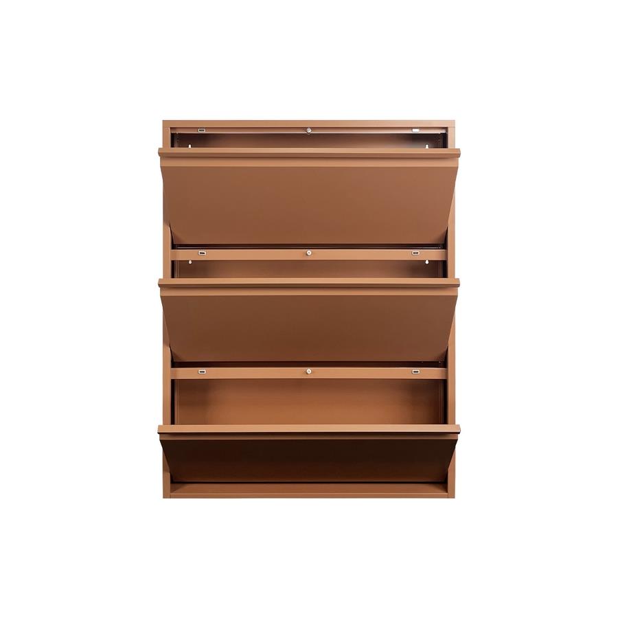 Scarpiera in metallo 3 ante mattone 80x14,2x103,2 cm - Emy | Brigros