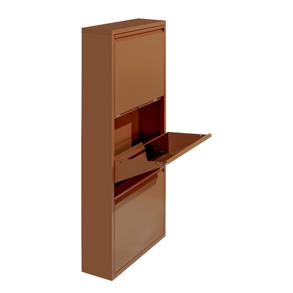 Scarpiera in metallo 3 ante mattone 50,5x15,2x109,1 cm - Emy