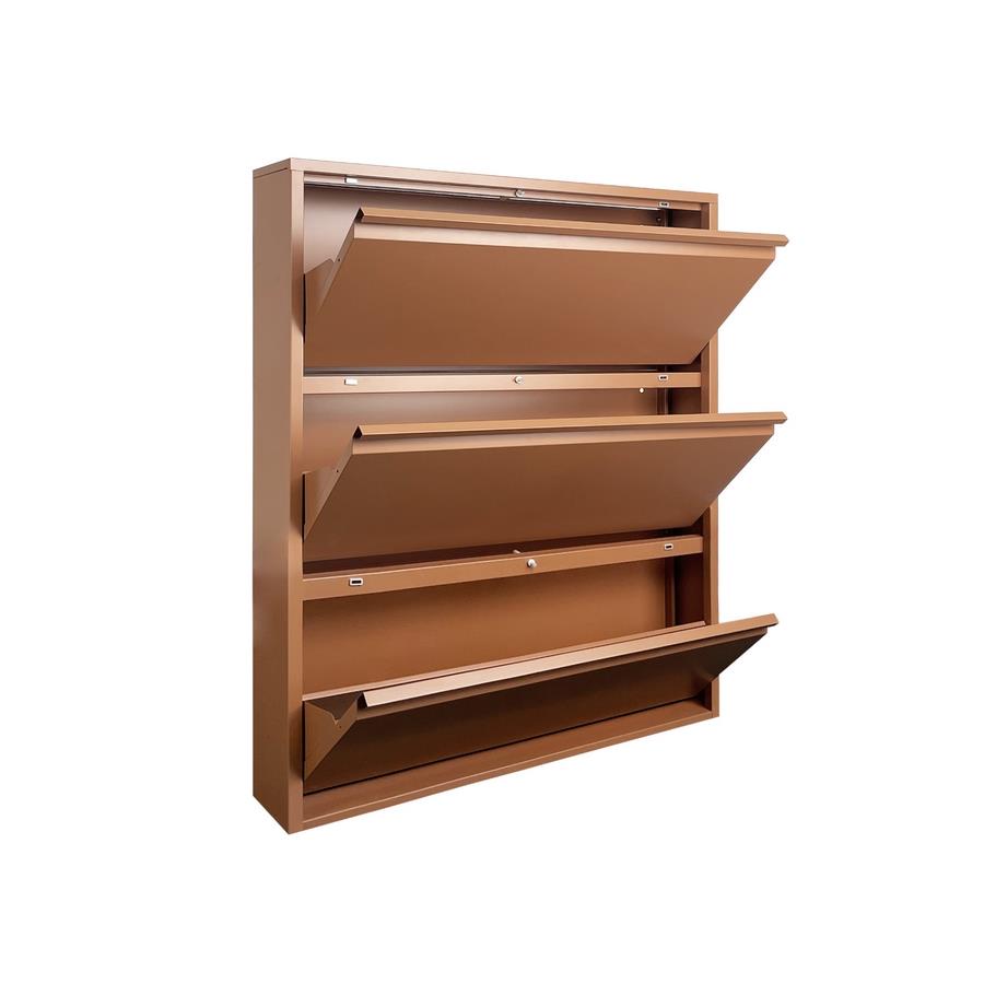 Scarpiera in metallo 3 ante mattone 80x14,2x103,2 cm - Emy | Brigros