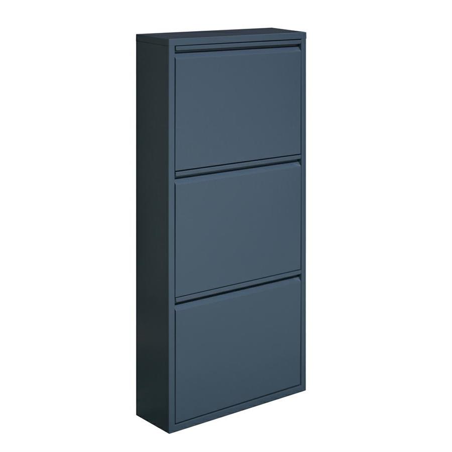 Scarpiera slim 3 ante 50,5x15,2x109,1 cm in metallo ceruleo - Emy